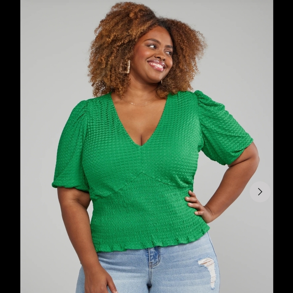 Fashion to Figure  Brand New Smocked Top Sz 2X